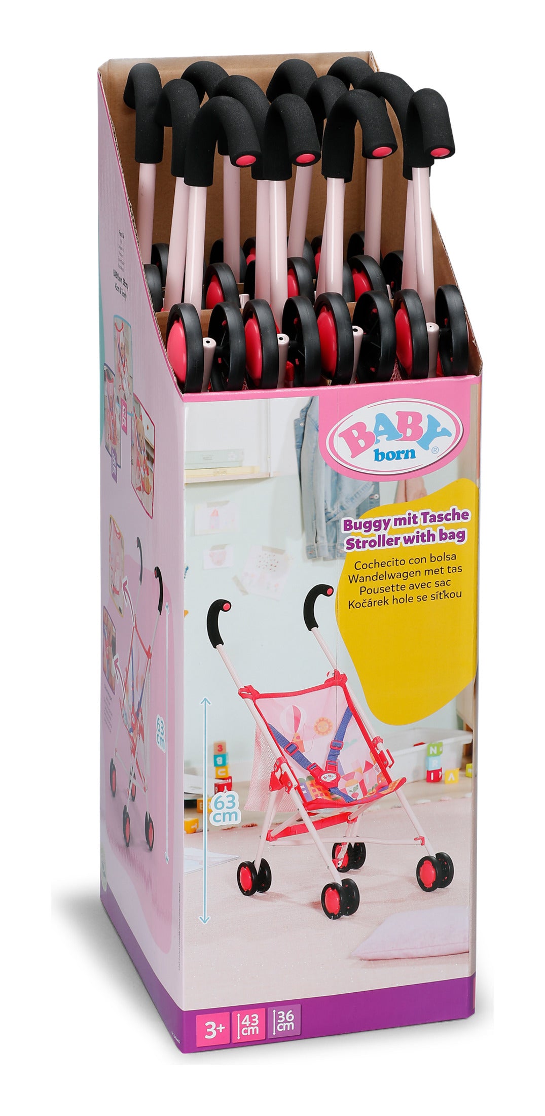 BABY born Pink Doll Stroller with Bag