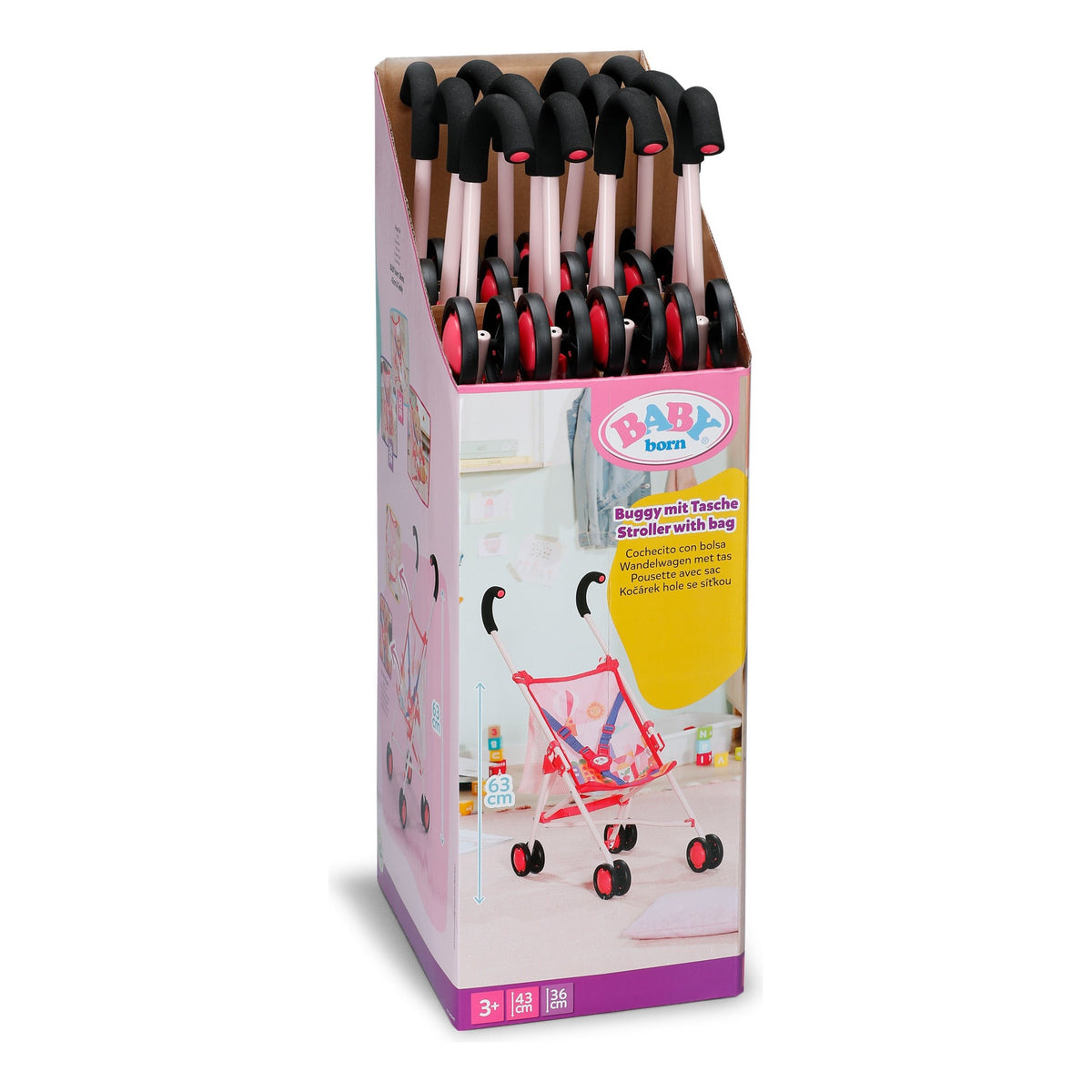 BABY born Pink Doll Stroller with Bag