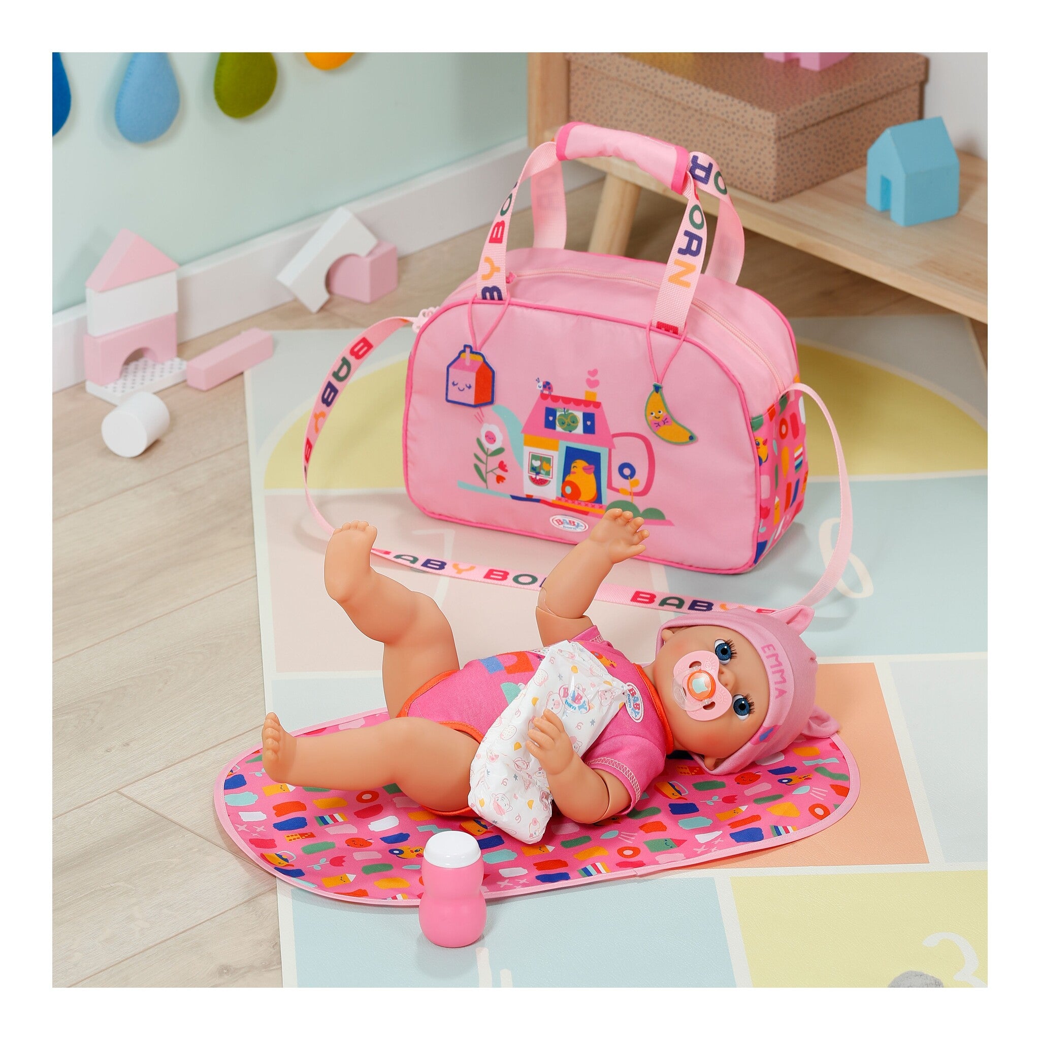 BABY born Changing Bag with Changing Mat, Nappy & Bottle