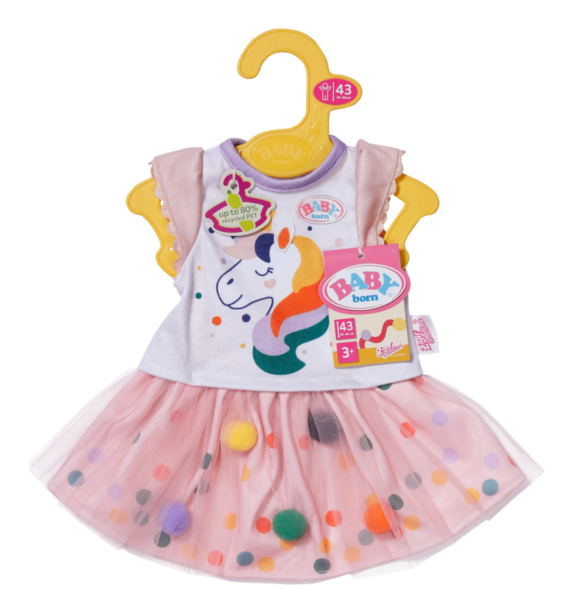 BABY born Unicorn Tutu Dress Outfit for 43cm Dolls