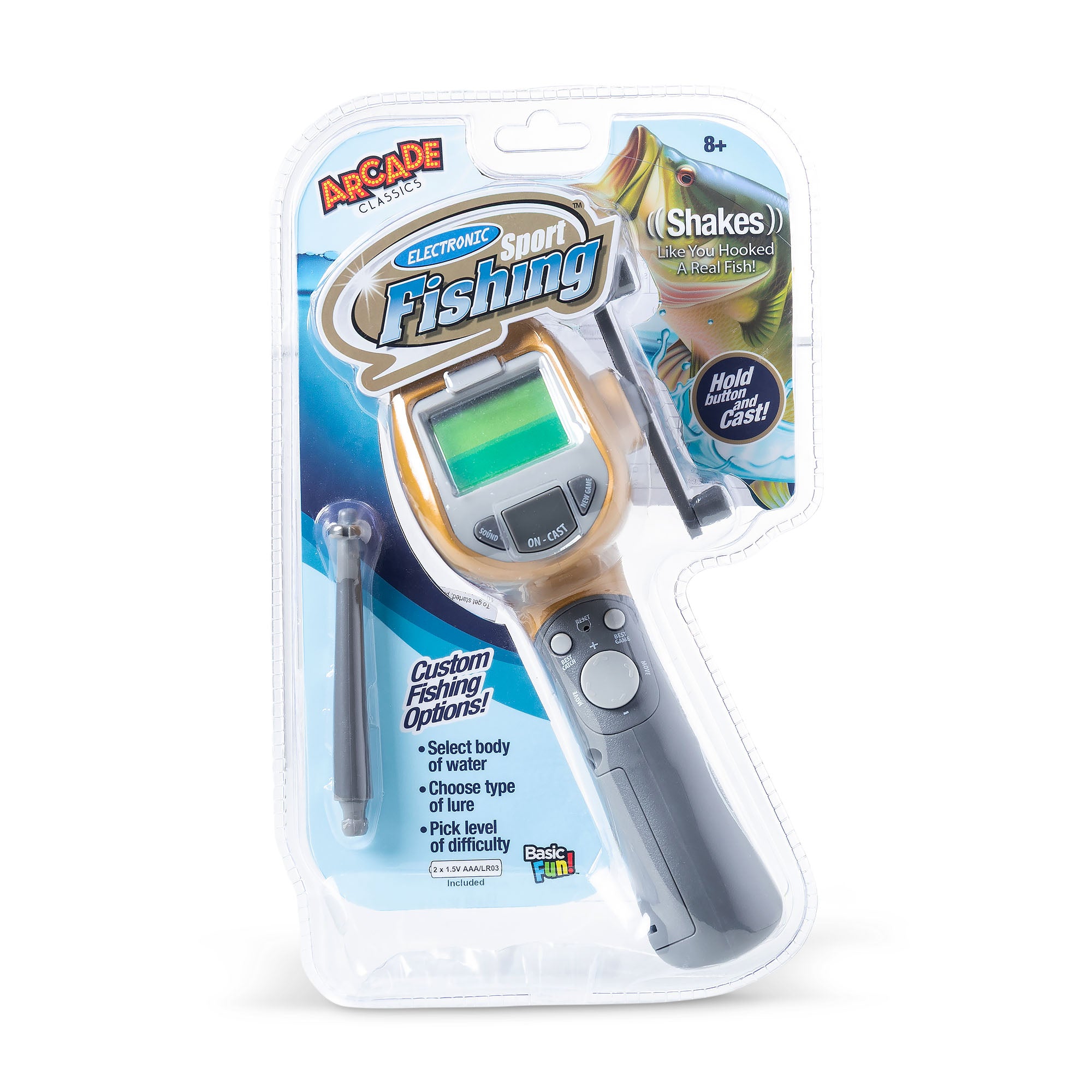 Basic Fun Arcade Classics Sport Fishing Handheld Electronic Game