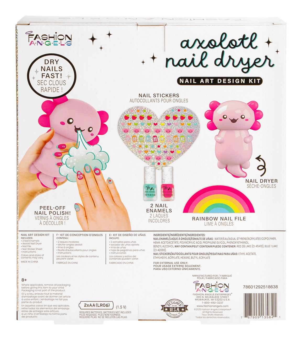 Fashion Angels Axolotl Nail Dryer Nail Art Design Kit