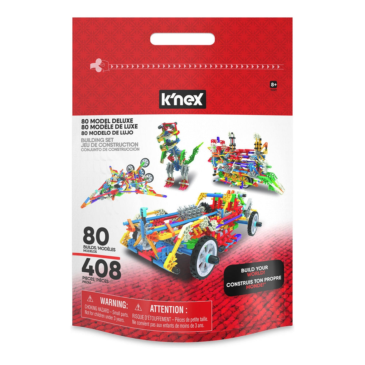 K'NEX 408-Piece 80 Model Deluxe Building Set with Bag