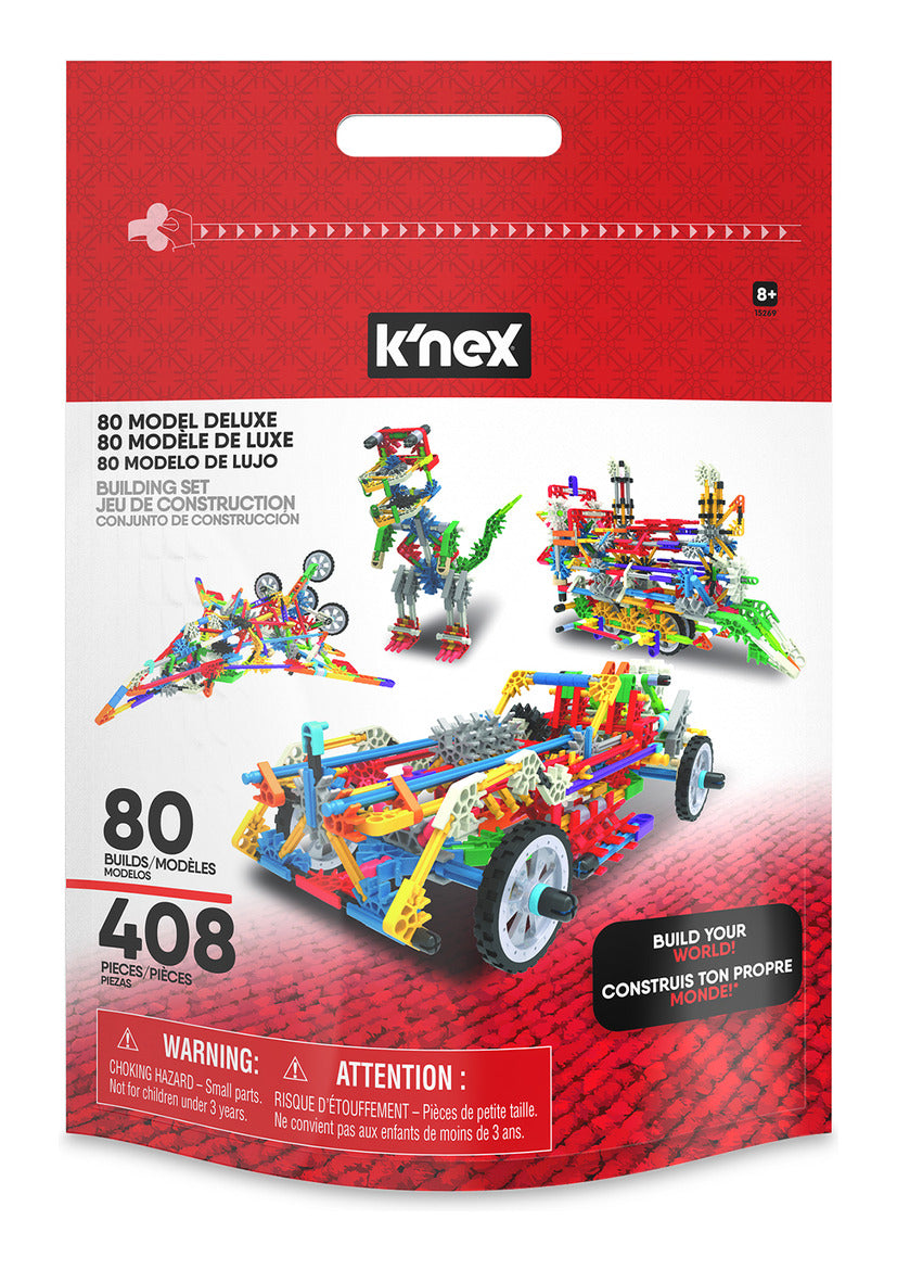 K'NEX 408-Piece 80 Model Deluxe Building Set with Bag
