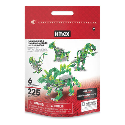 K'NEX Dynamic Dinos 225-Piece 6-in-1 Motorised Building Set