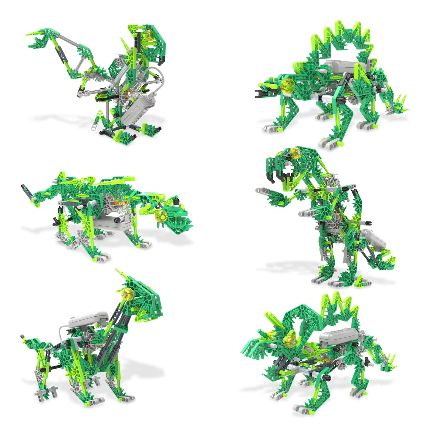 K'NEX Dynamic Dinos 225-Piece 6-in-1 Motorised Building Set