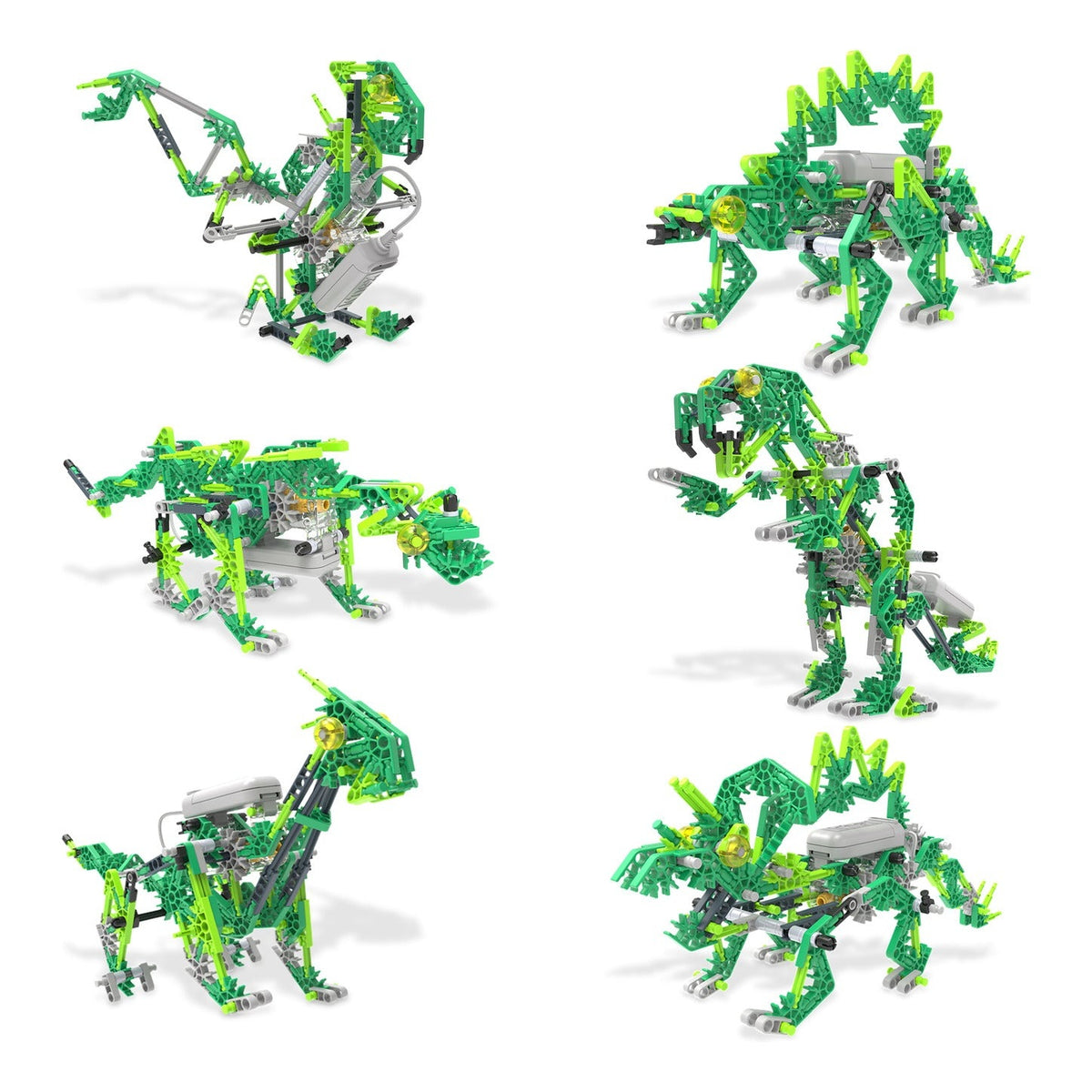 K'NEX Dynamic Dinos 225-Piece 6-in-1 Motorised Building Set