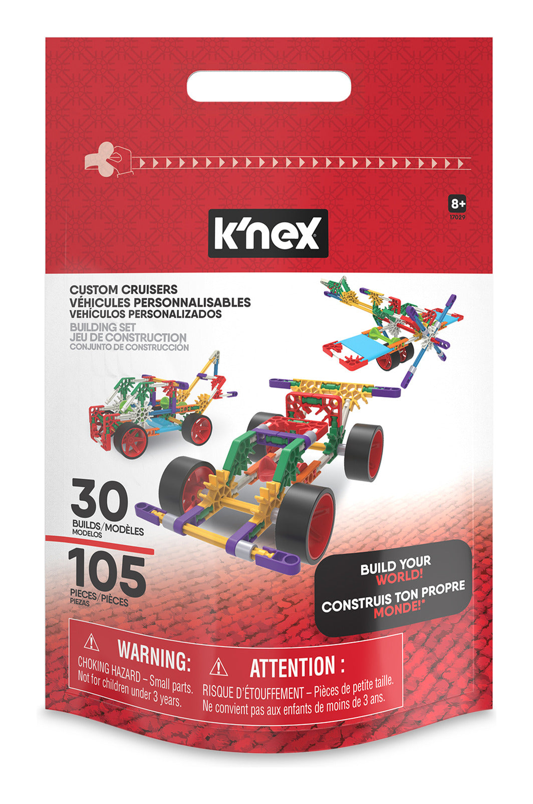 K'NEX Custom Cruisers 30 Model Vehicle Building Set with Storage Bag
