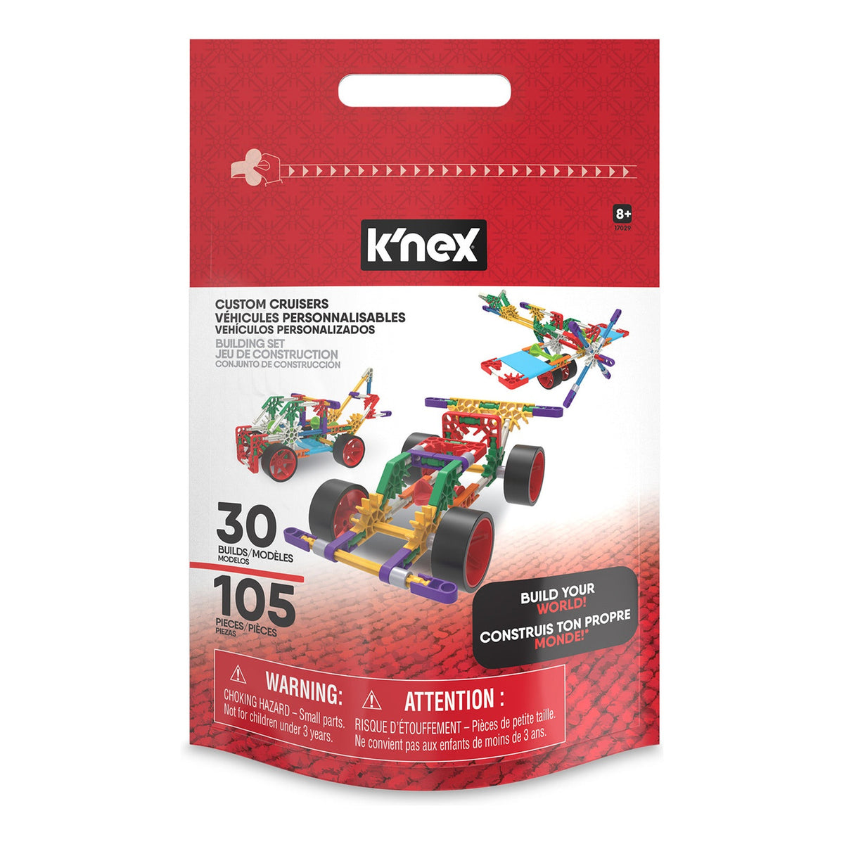 K'NEX Custom Cruisers 30 Model Vehicle Building Set with Storage Bag