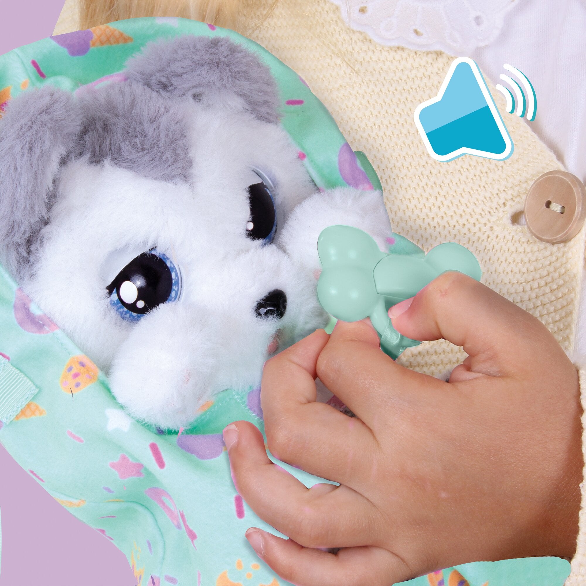 Baby Paws Husky Interactive Plush Puppy with Blanket and Pacifier