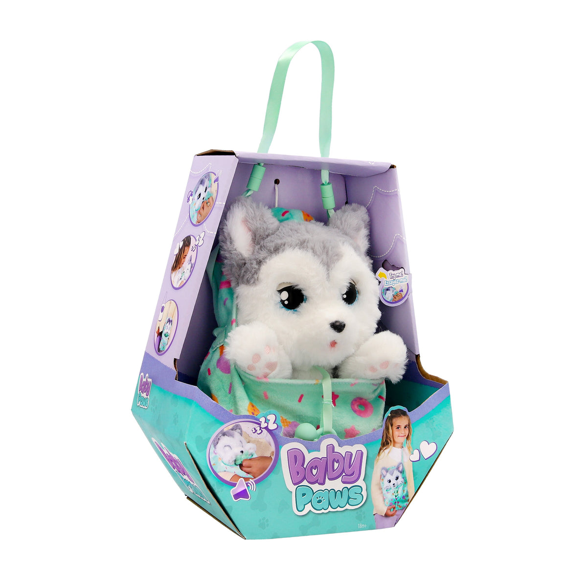 Baby Paws Husky Interactive Plush Puppy with Blanket and Pacifier