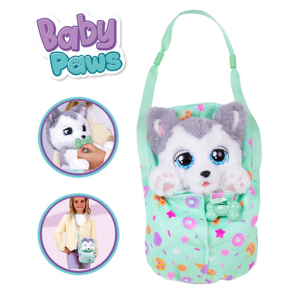 Baby Paws Husky Interactive Plush Puppy with Blanket and Pacifier