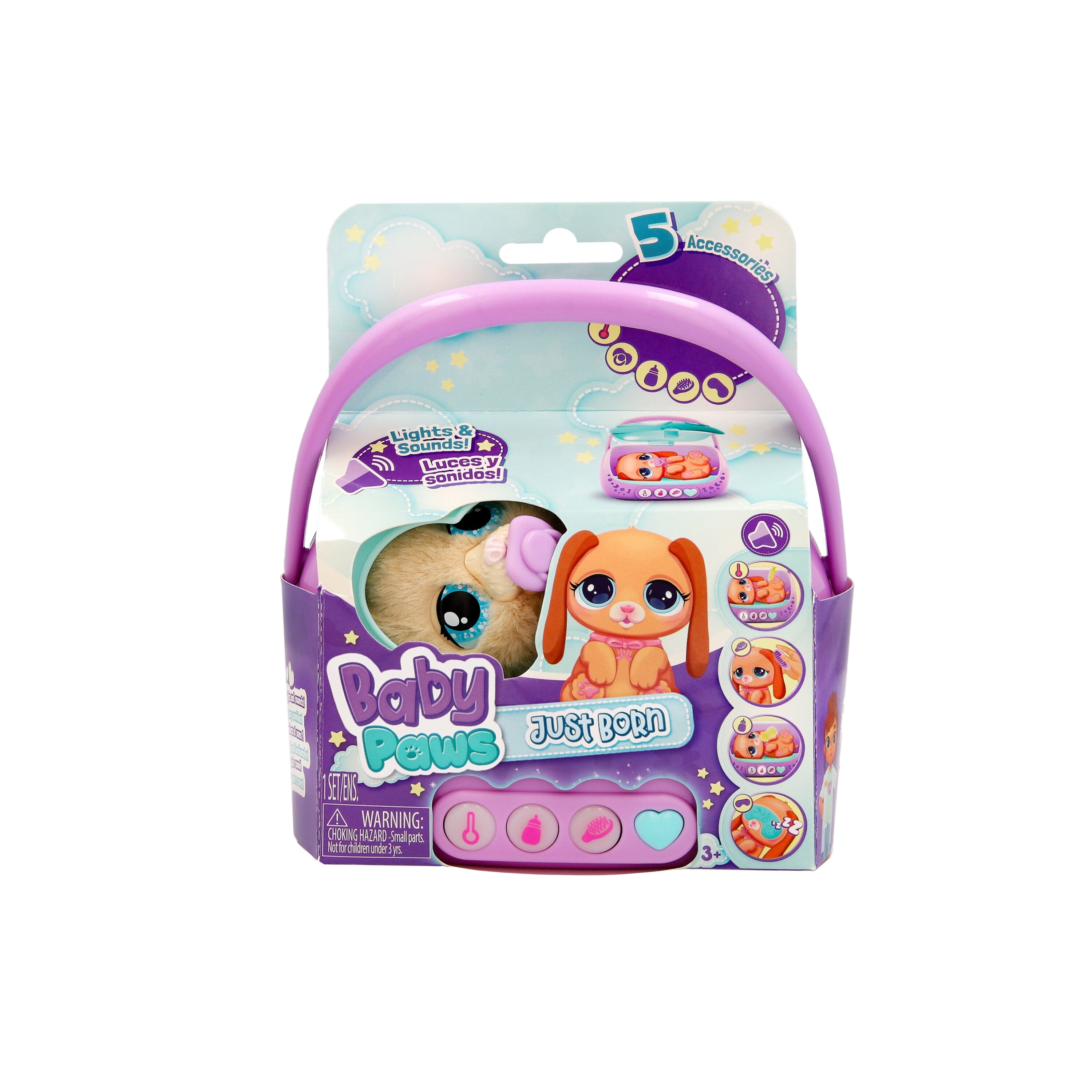Baby Paws Just Born Interactive Puppy with Carry Case