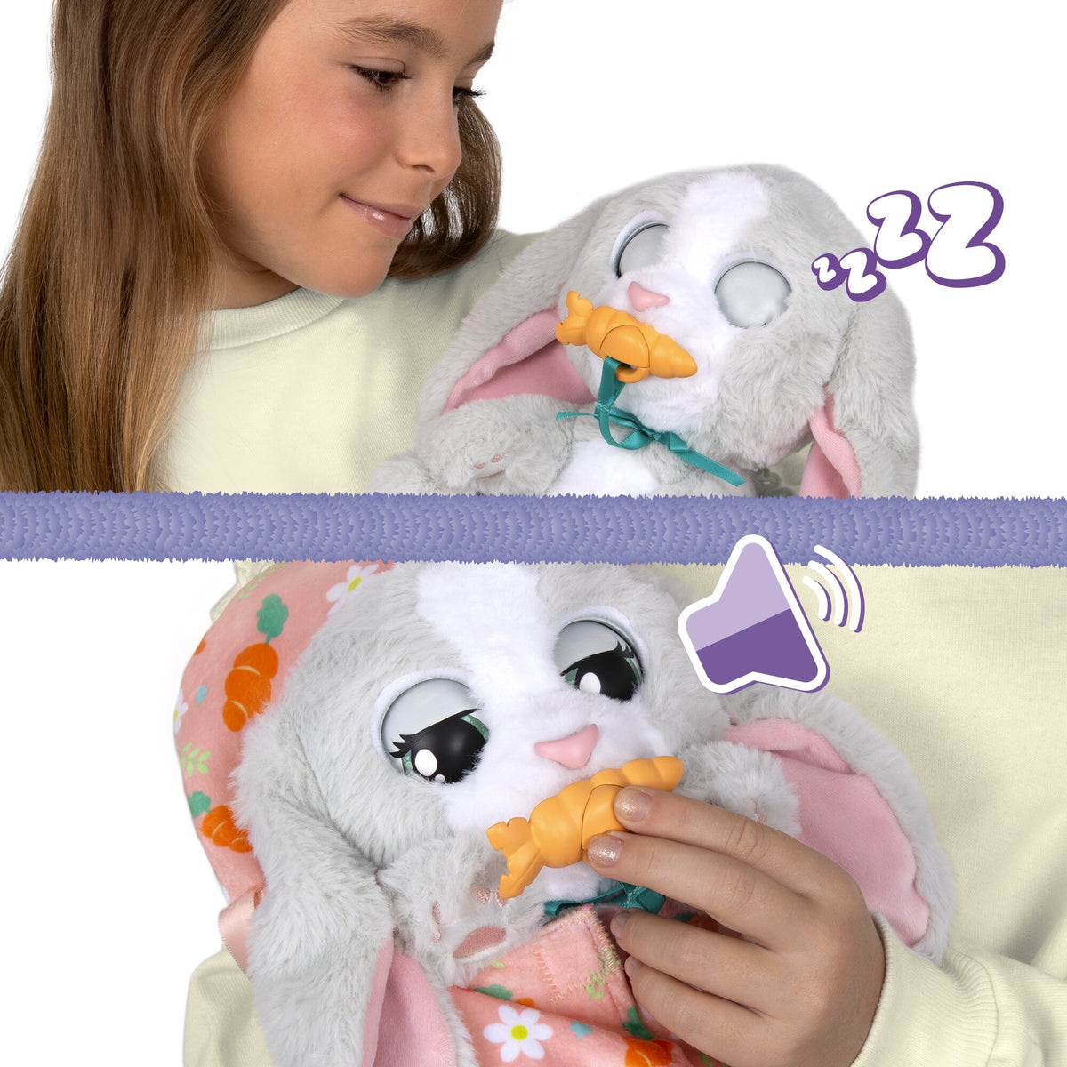 Baby Paws Interactive Bunny Plush with Carrier Bag