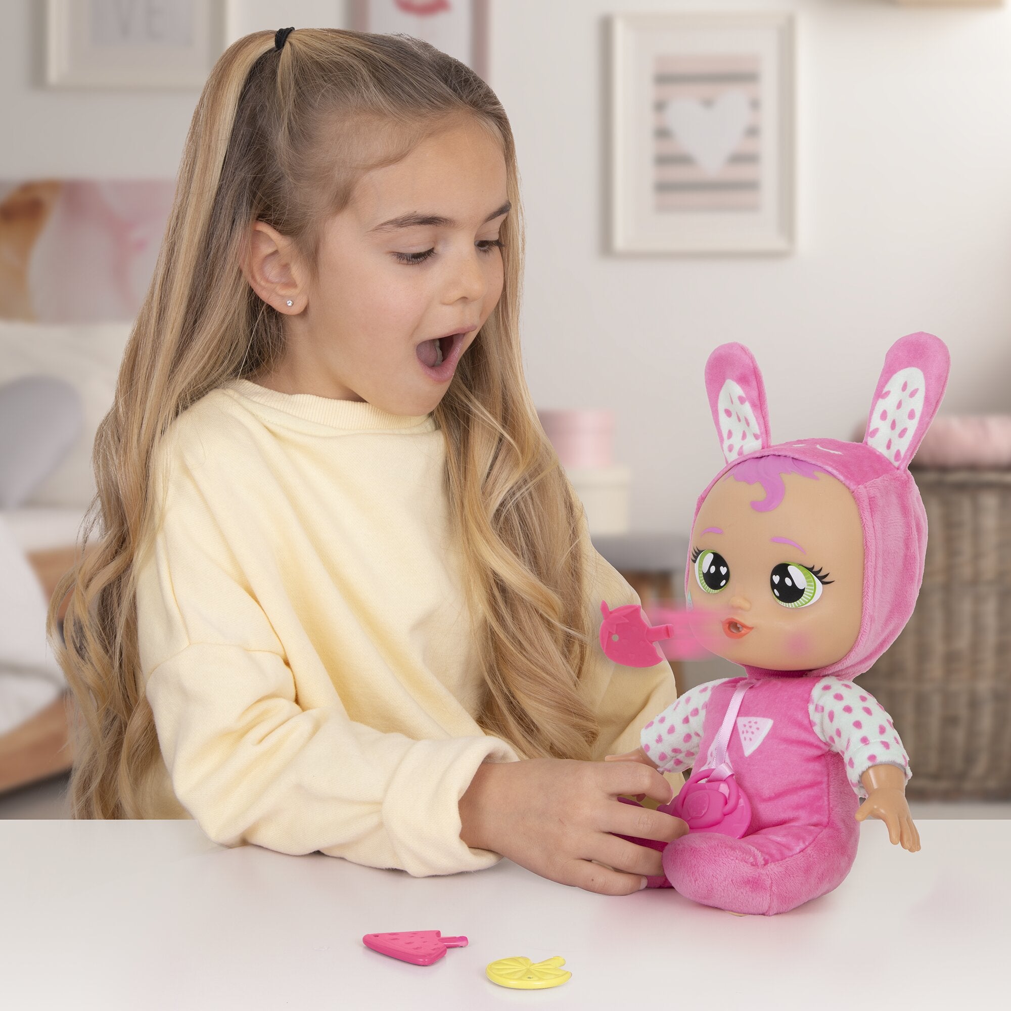 Cry Babies Mealtime Julie Interactive Baby Doll with Feeding Accessories