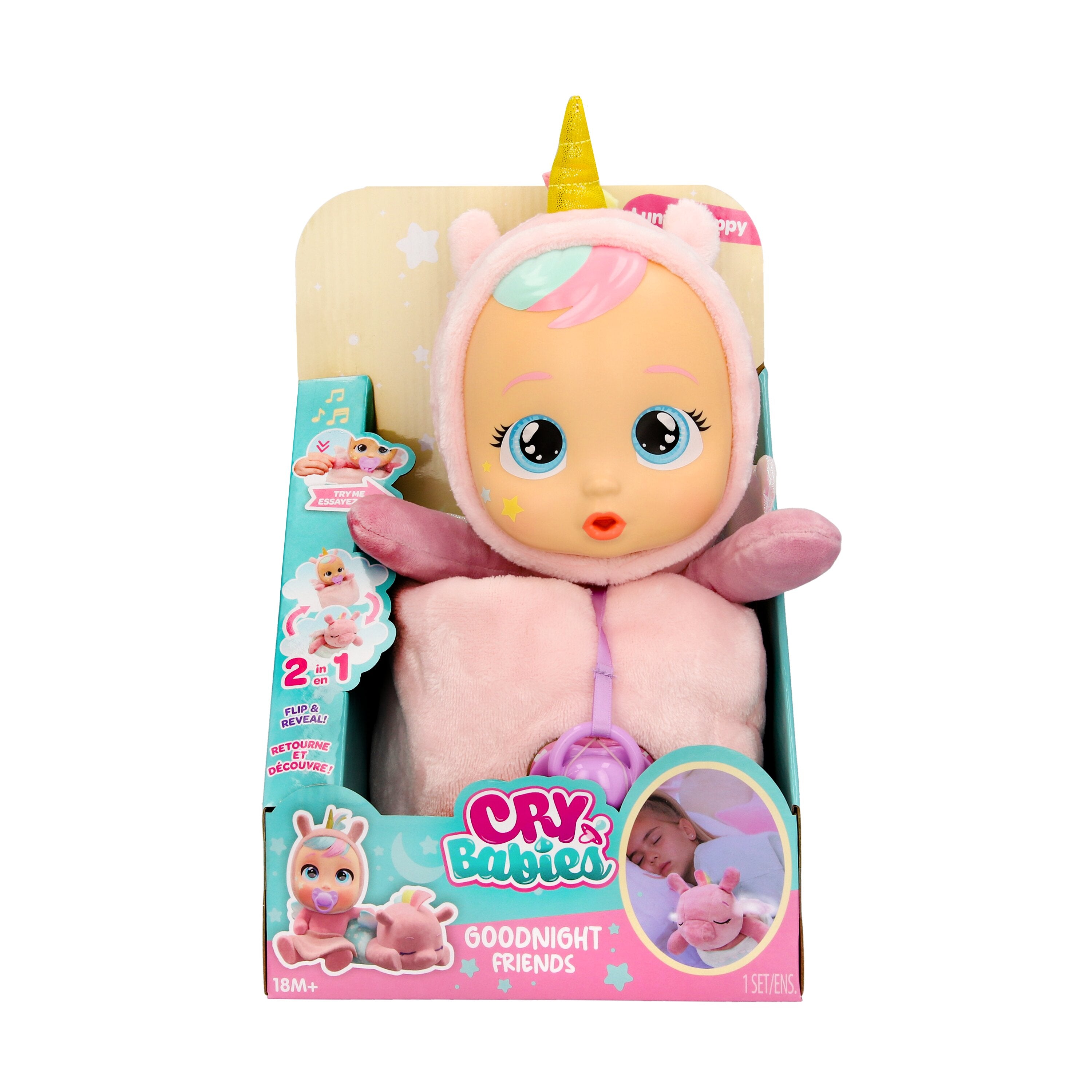 Cry Babies Goodnight Friends Luna & Poppy 2-in-1 Interactive Plush Doll