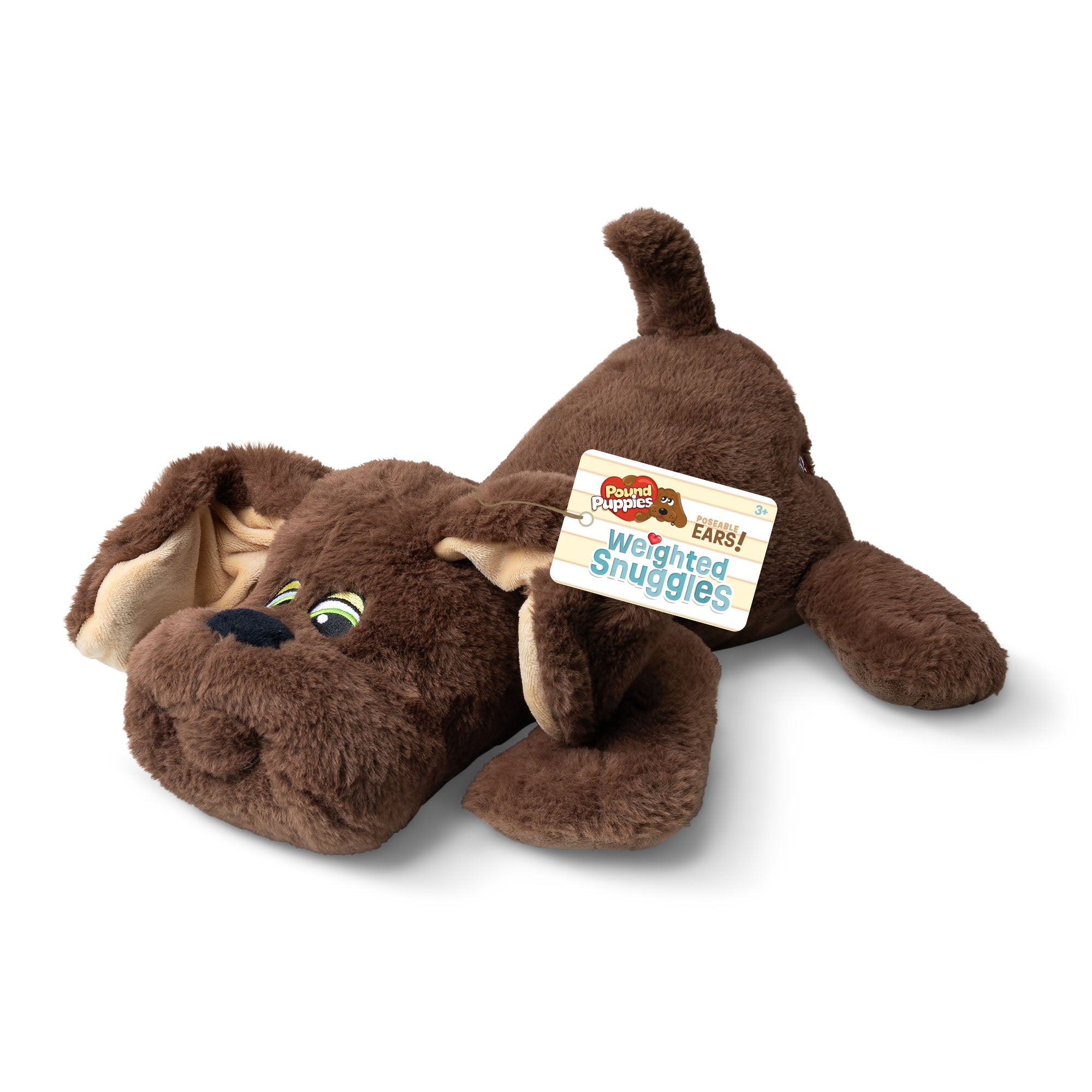 Pound Puppies Weighted Snuggles Brown Weighted Plush Dog