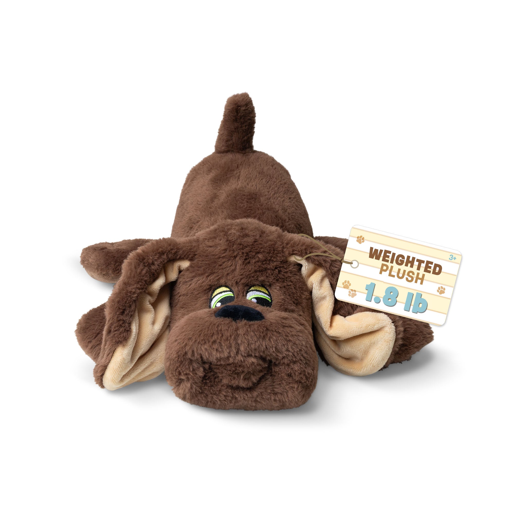 Pound Puppies Weighted Snuggles Brown Weighted Plush Dog