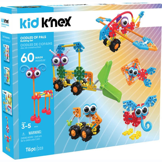 Kid K'NEX Oodles of Pals 60 Model Building Set – 116 Pieces