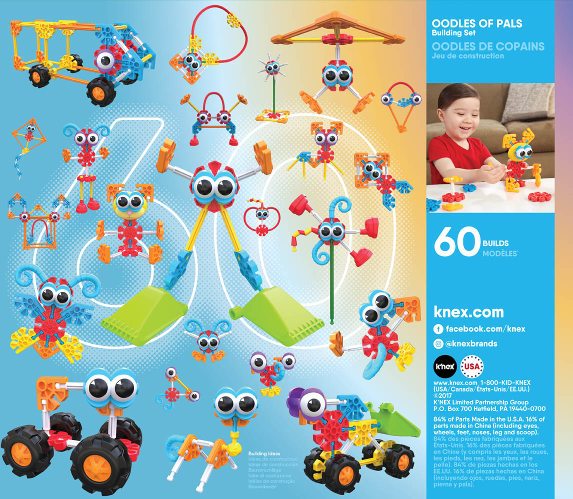 Kid K'NEX Oodles of Pals 60 Model Building Set – 116 Pieces