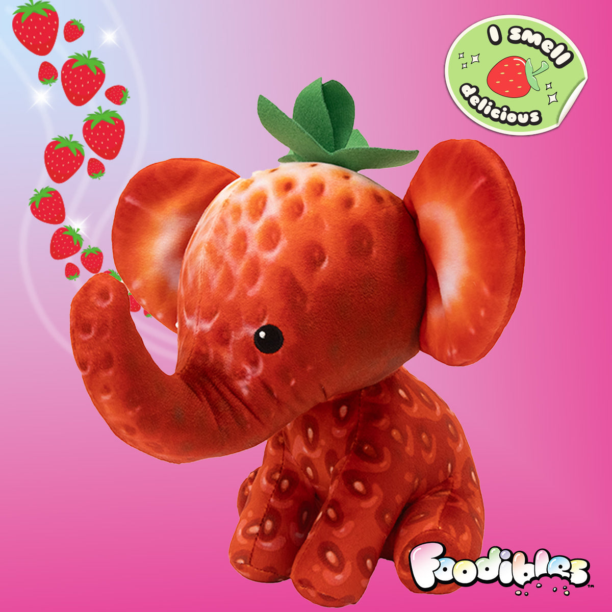 ** Foodibles S1 Lrg Plushies Strawberry Elephant