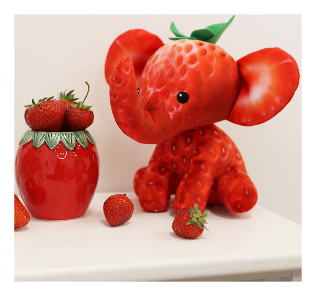 ** Foodibles S1 Lrg Plushies Strawberry Elephant