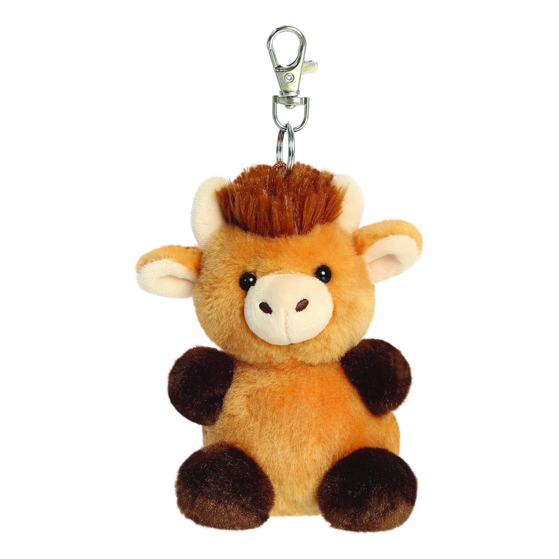 Palm Pals Hubert Highland Cow Clip-On Keyring 4in