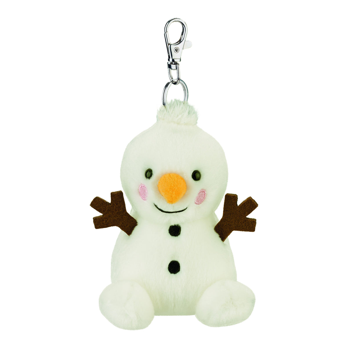 Aurora Palm Pals Twig Snowman 10cm Clip-On Plush Keyring