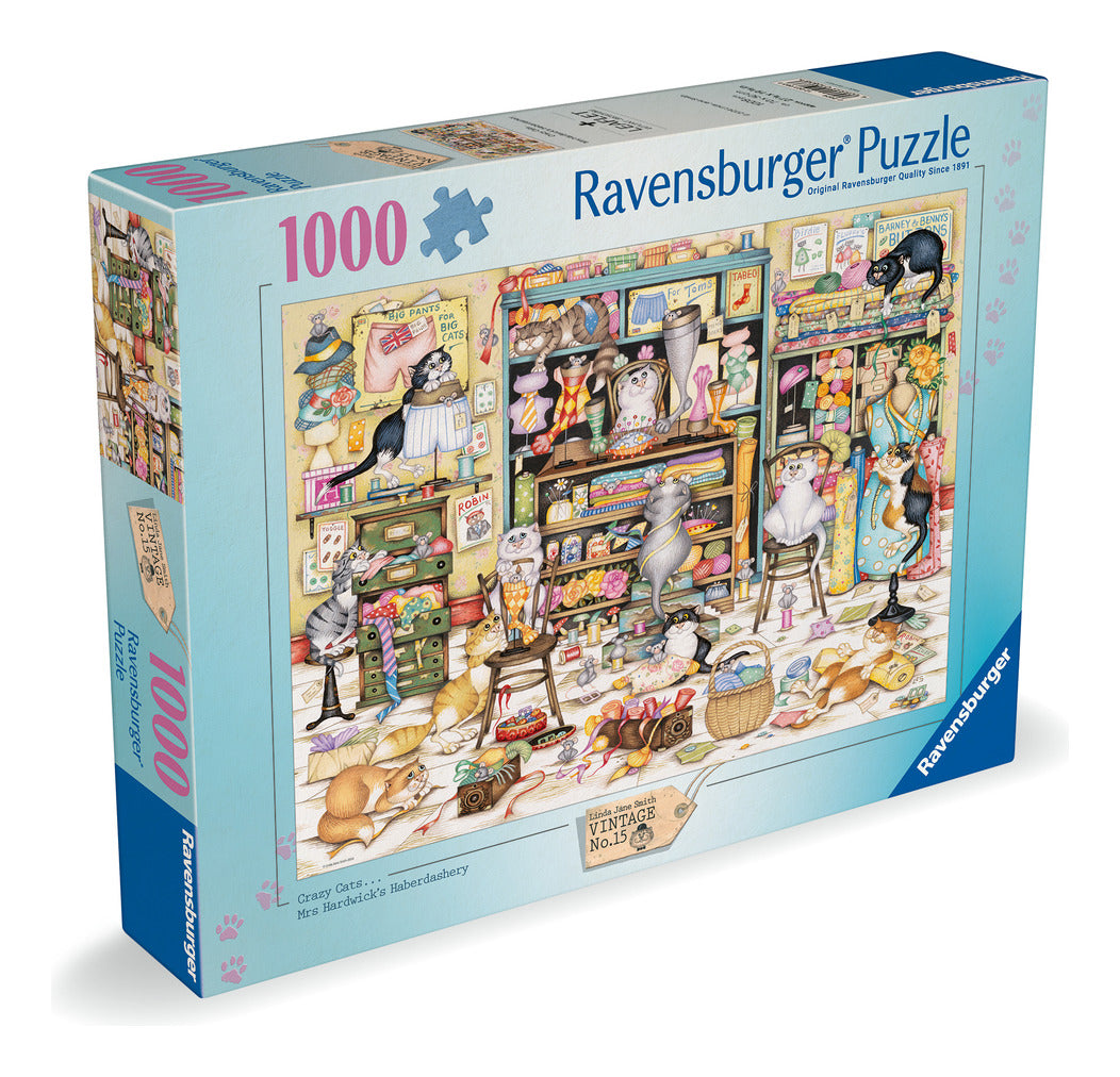 Ravensburger Crazy Cats Mrs Hardwick's Haberdashery 1000 Piece Jigsaw Puzzle