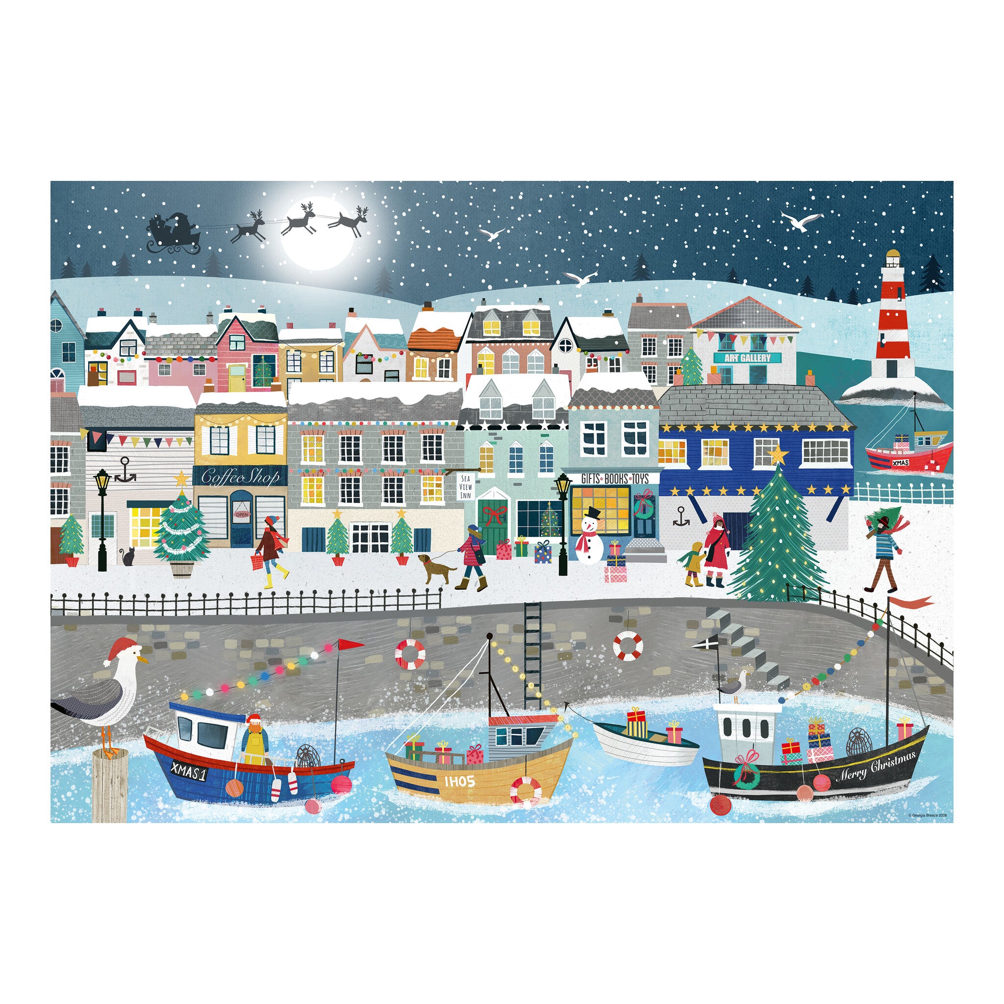Ravensburger Coastal Christmas 1000 Piece Jigsaw Puzzle