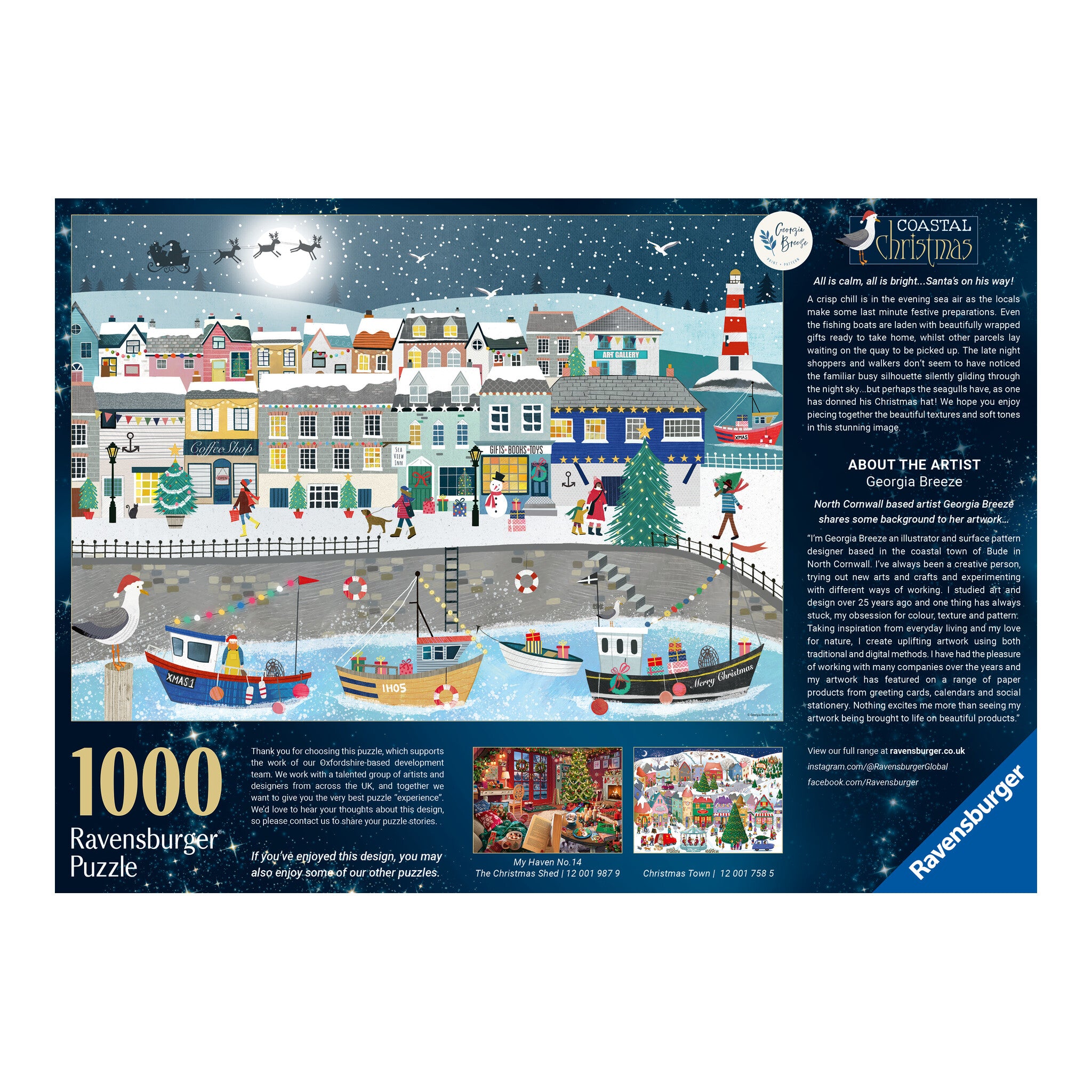 Ravensburger Coastal Christmas 1000 Piece Jigsaw Puzzle
