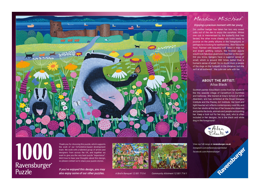 Ravensburger Meadow Mischief 1000 Piece Jigsaw Puzzle