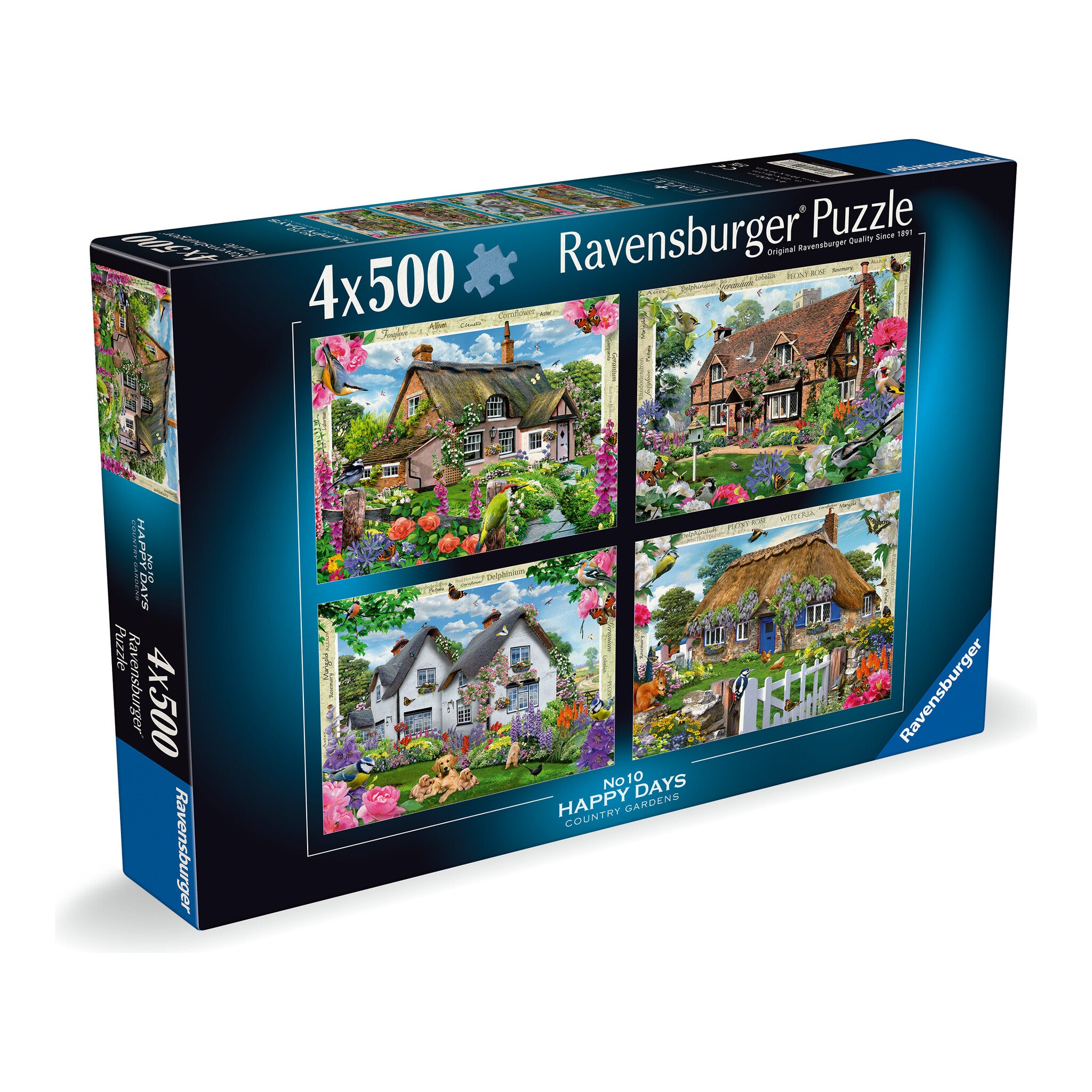 Ravensburger Happy Days No.10 Country Gardens 4 x 500 Piece Jigsaw Puzzle