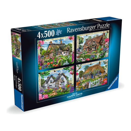 Ravensburger Happy Days No.10 Country Gardens 4 x 500 Piece Jigsaw Puzzle