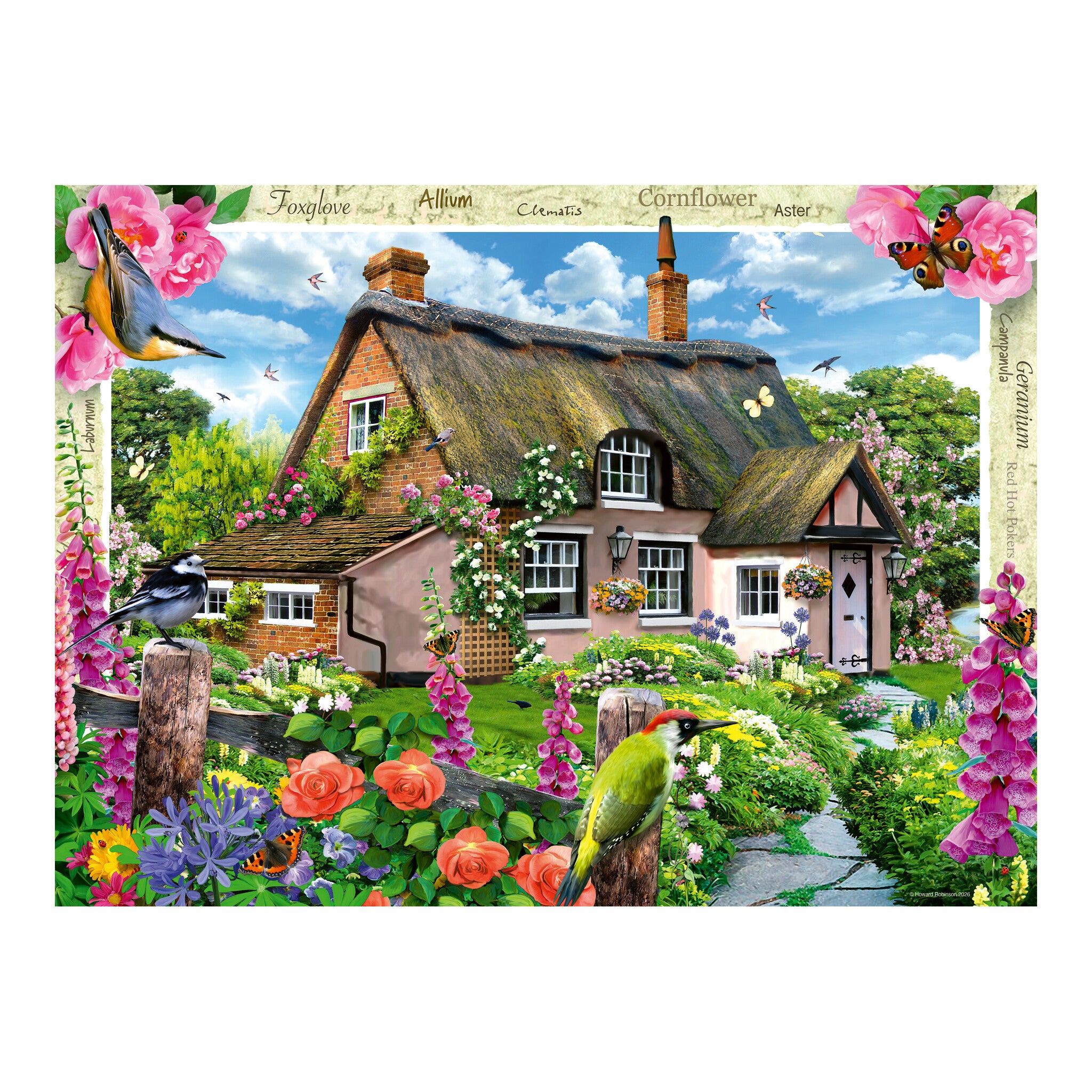 Ravensburger Happy Days No.10 Country Gardens 4 x 500 Piece Jigsaw Puzzle