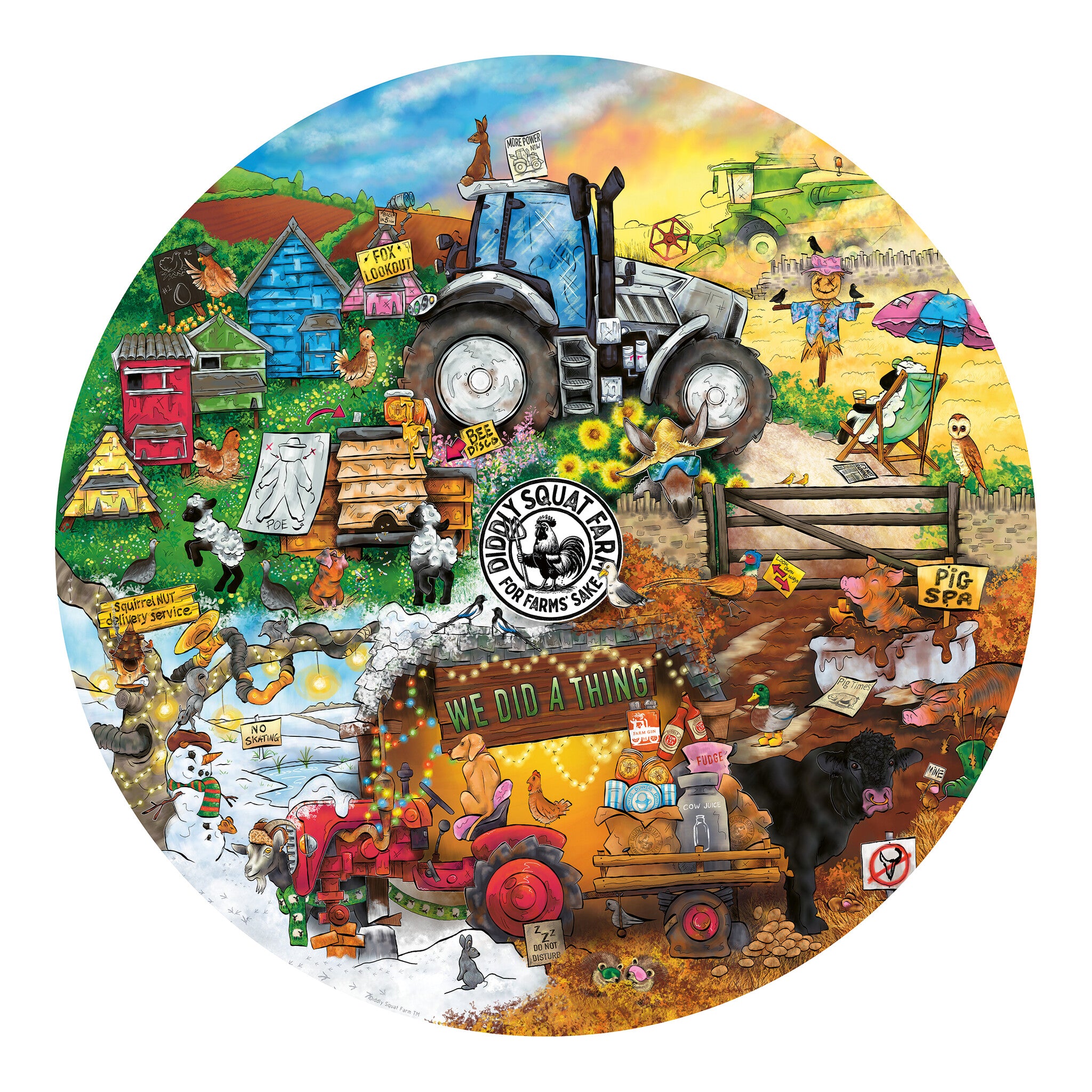 Ravensburger Diddly Squat Farm Circular 500-Piece Jigsaw Puzzle