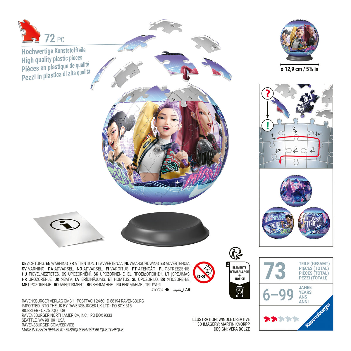 Ravensburger K-Pop Demon Hunters 72-Piece 3D Puzzle Ball