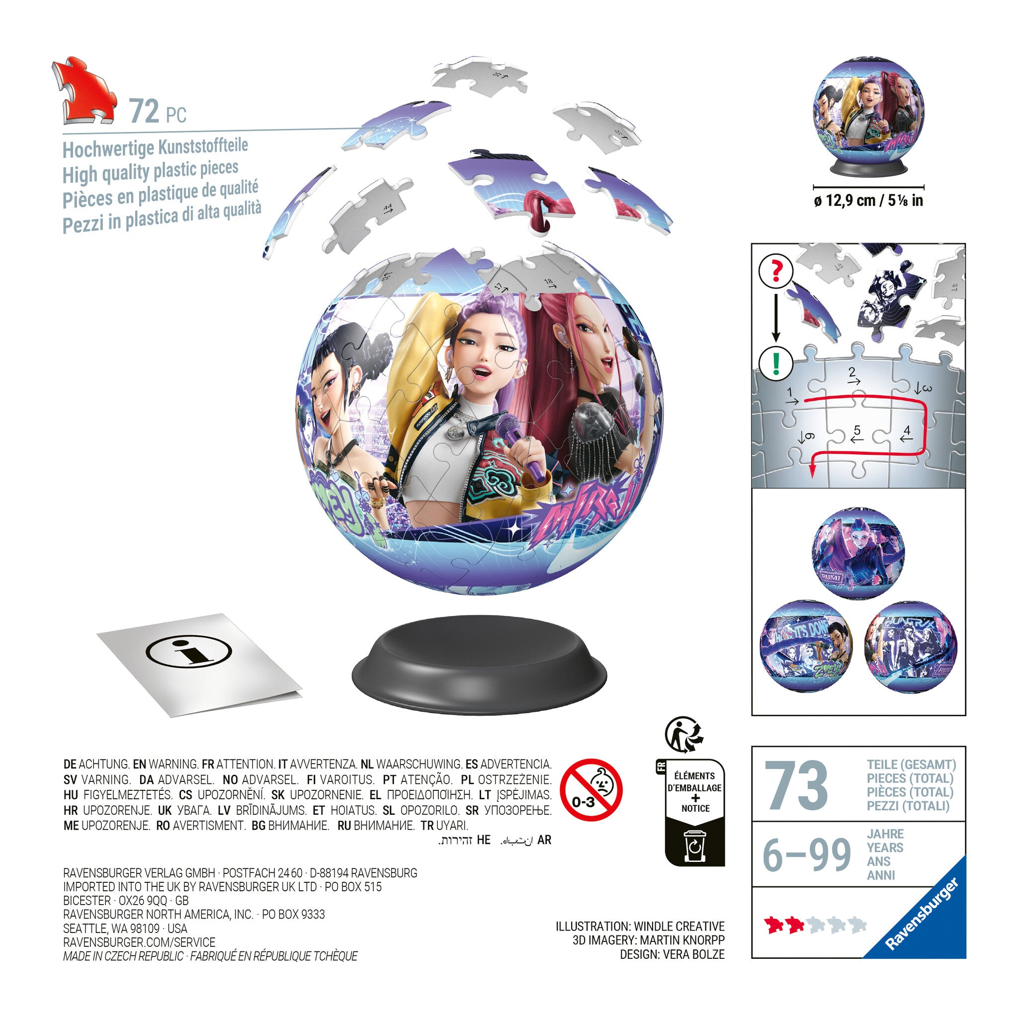 Ravensburger K-Pop Demon Hunters 72-Piece 3D Puzzle Ball