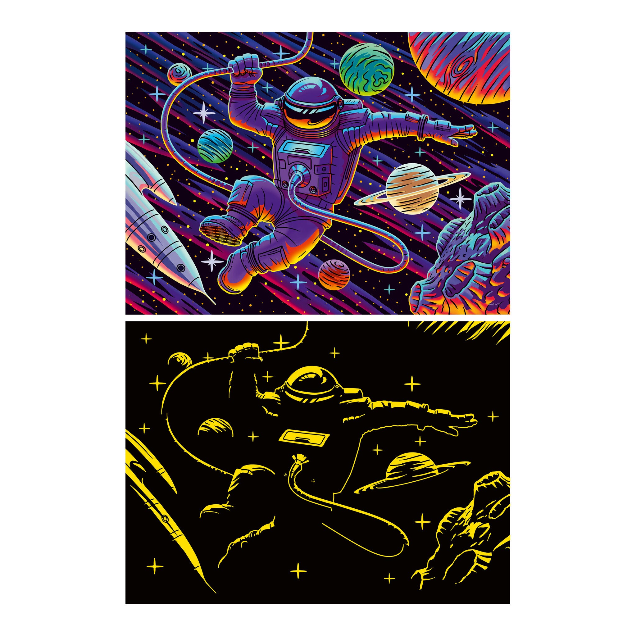 Ravensburger Outer Space Adventure 200 Piece XXL Glow-in-the-Dark Jigsaw Puzzle