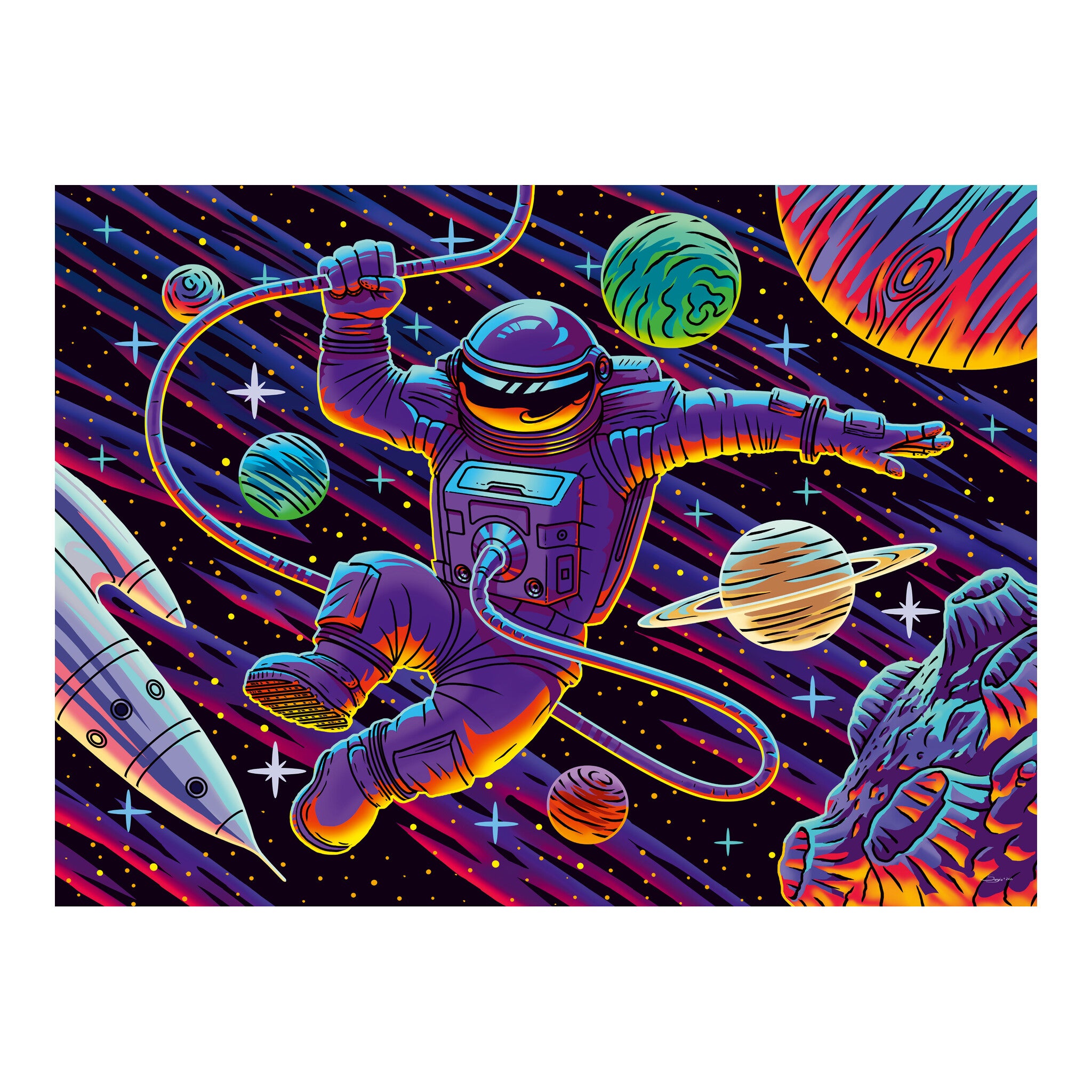 Ravensburger Outer Space Adventure 200 Piece XXL Glow-in-the-Dark Jigsaw Puzzle