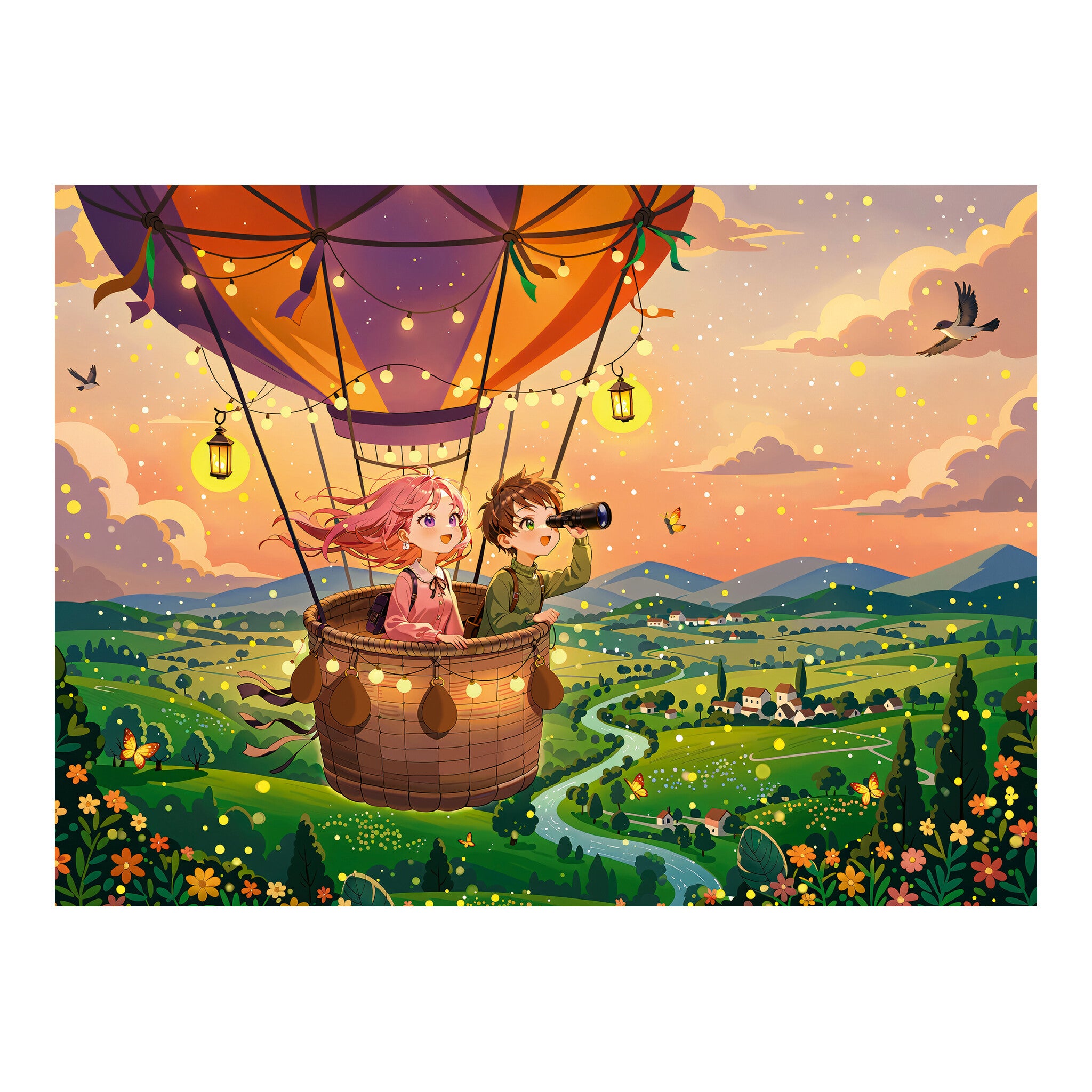 Ravensburger Cosy Sunset Sky Ride 300-Piece XXL Jigsaw Puzzle