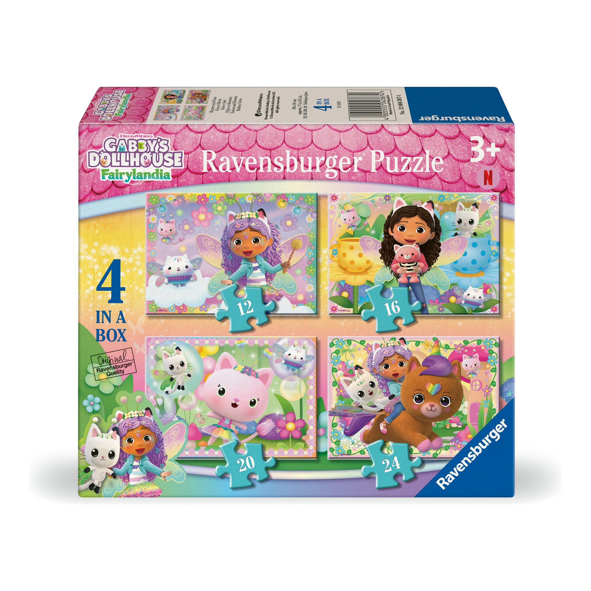 Ravensburger Gabby's Dollhouse Fairylandia 4 in a Box Jigsaw Puzzles