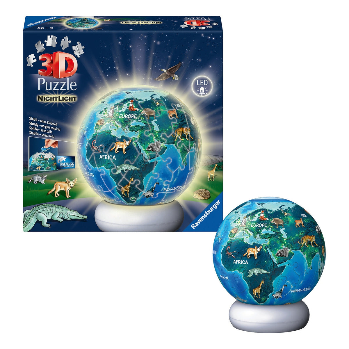 Ravensburger Earth at Night 3D Puzzle Night Light – 72 Pieces