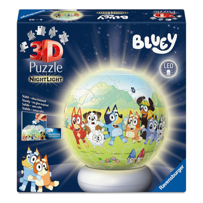 Ravensburger Bluey 3D Puzzle Ball Night Light – 72 Pieces