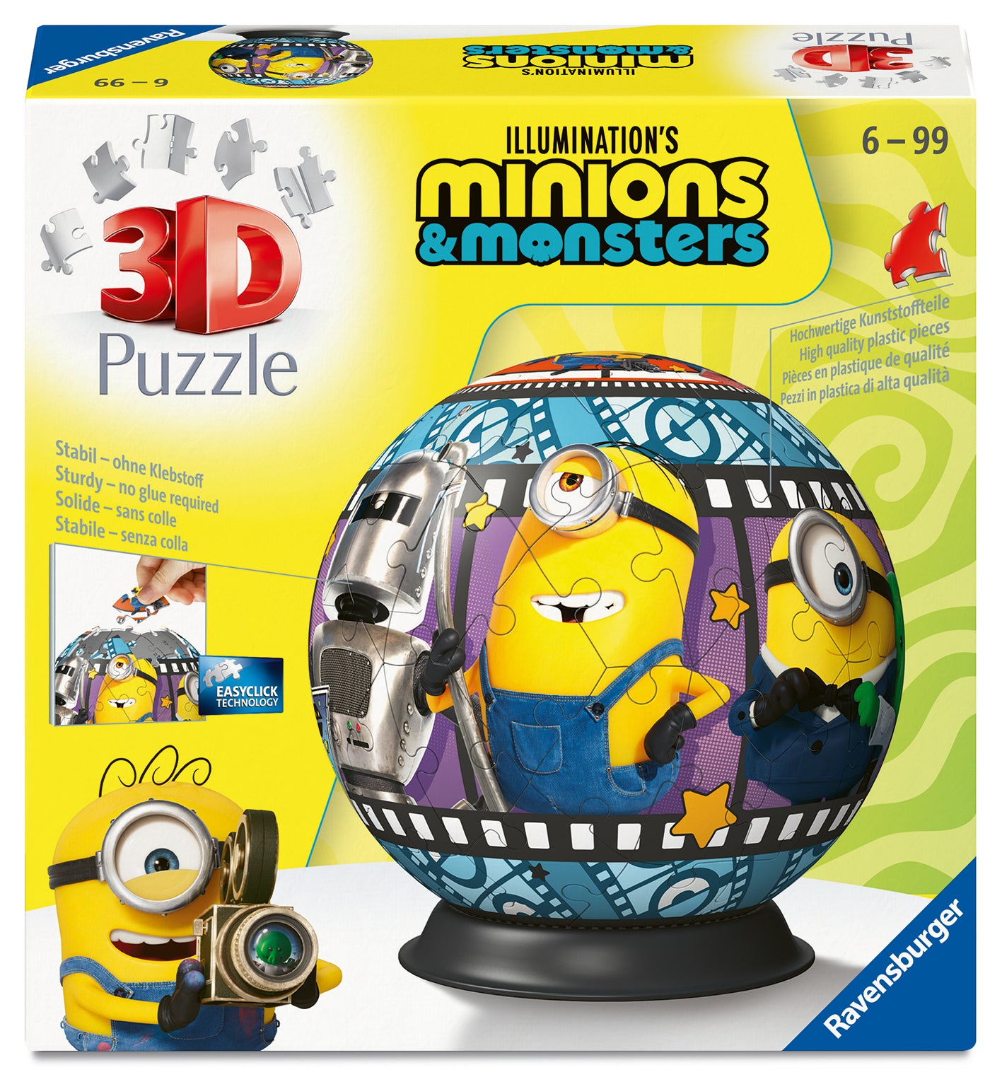 Ravensburger Minions 3 3D Puzzle Ball 72 Pieces