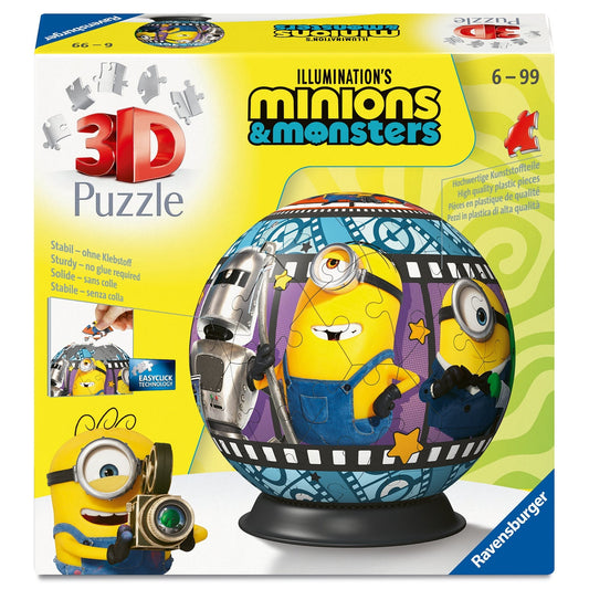 Ravensburger Minions 3 3D Puzzle Ball 72 Pieces