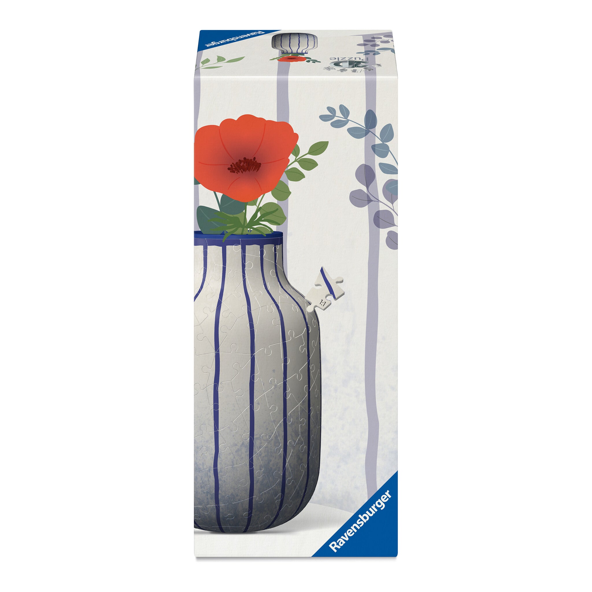 Ravensburger 3D Puzzle Vase Stripes Blue, 162 Pieces