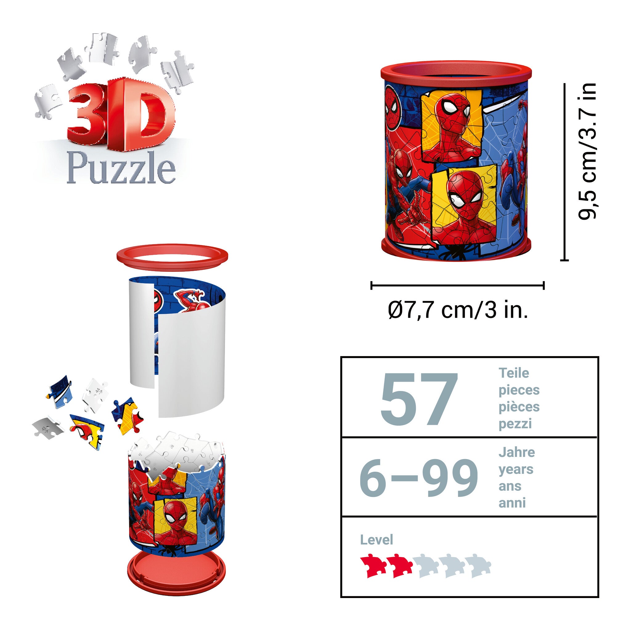 Ravensburger Marvel Spider-Man 3D Pencil Holder Puzzle 54 Pieces
