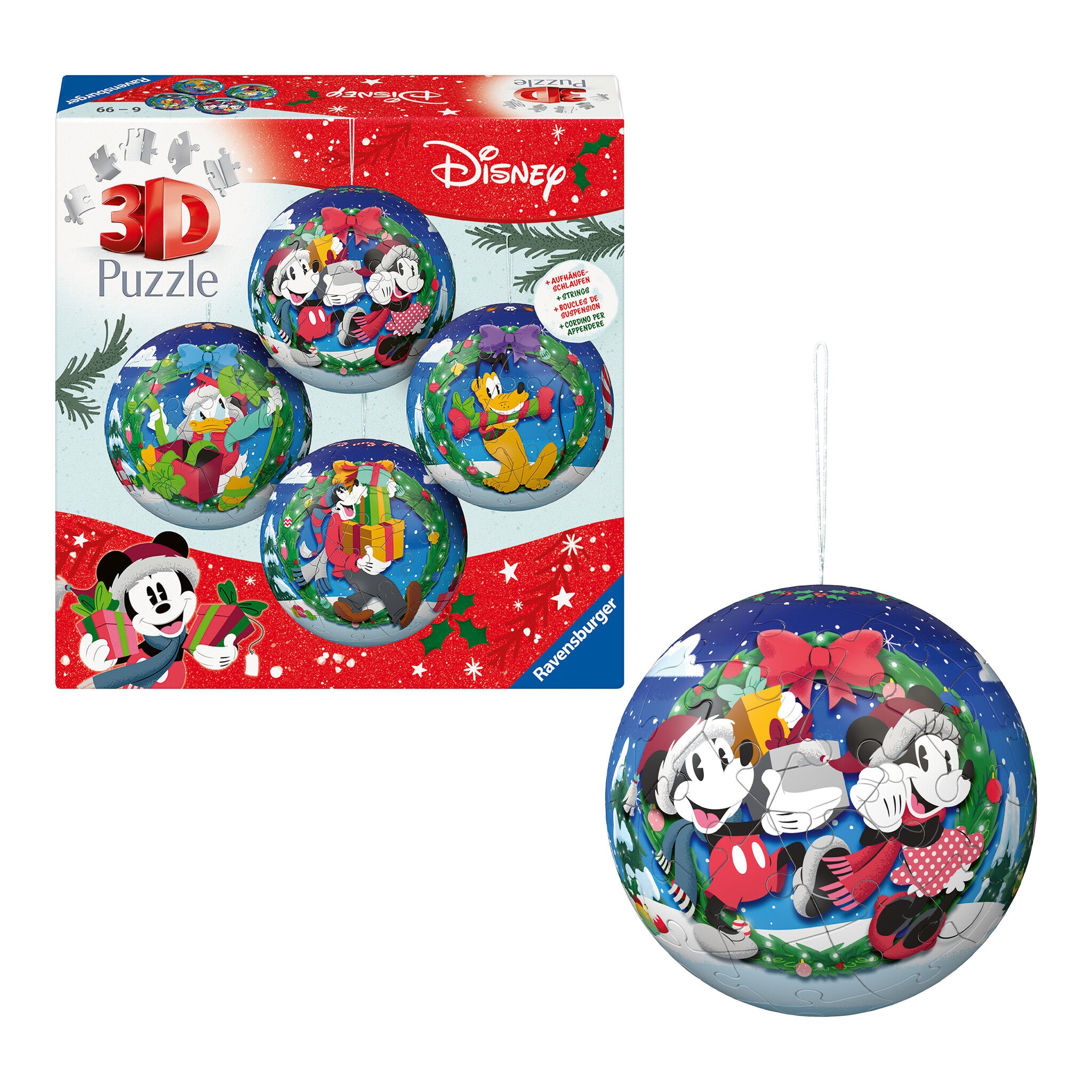 Ravensburger Disney Christmas Baubles 4 x 54 Piece 3D Puzzle Set