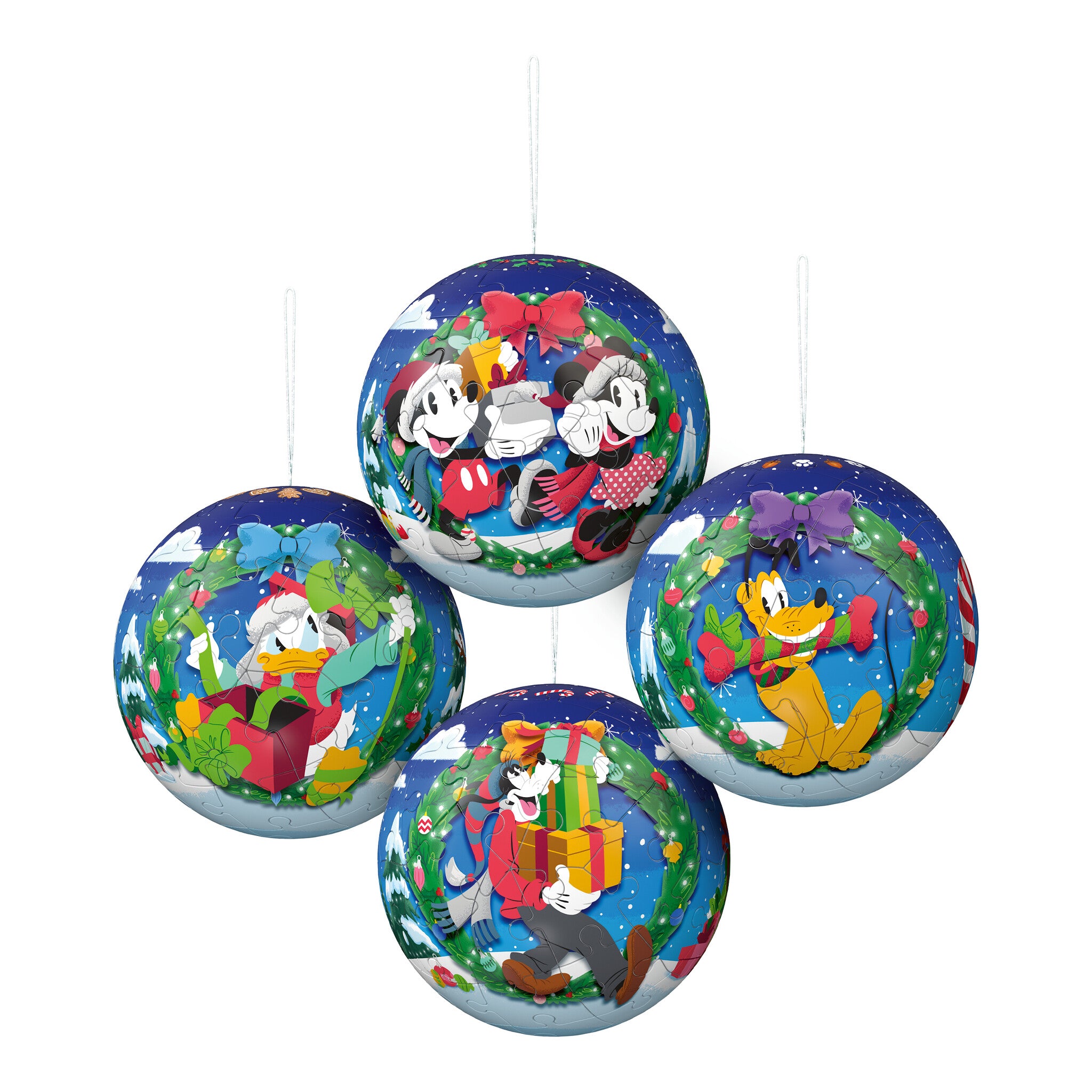 Ravensburger Disney Christmas Baubles 4 x 54 Piece 3D Puzzle Set